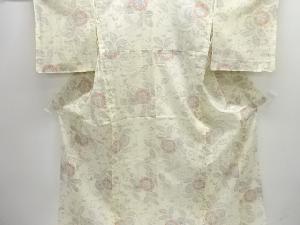 未使用品　花唐草模様織り出し夏着物